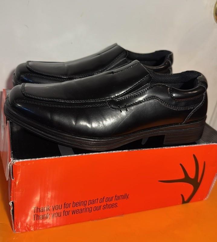 Deer Stags Classic Black Slip On Loafers Big Boy 5.5 (Box Shows 6) Orig $50