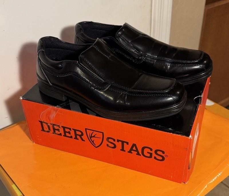 Deer Stags Classic Black Slip On Loafers Big Boy 5.5 (Box Shows 6) Orig $50