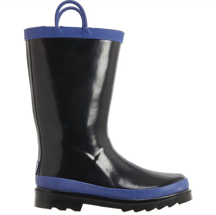 Deer Stags Cloudburst Kids Rain Boots Waterproof Little Boys Size 11 Black/Blue
