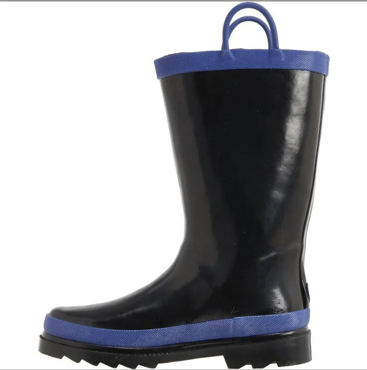 Deer Stags Cloudburst Kids Rain Boots Waterproof Little Boys Size 11 Black/Blue