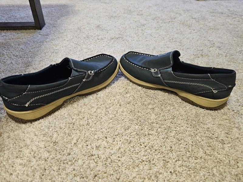 Deer Stags Youth Boys EVAN 6M Slip On Flats Navy Blue Green Pull On Shoes