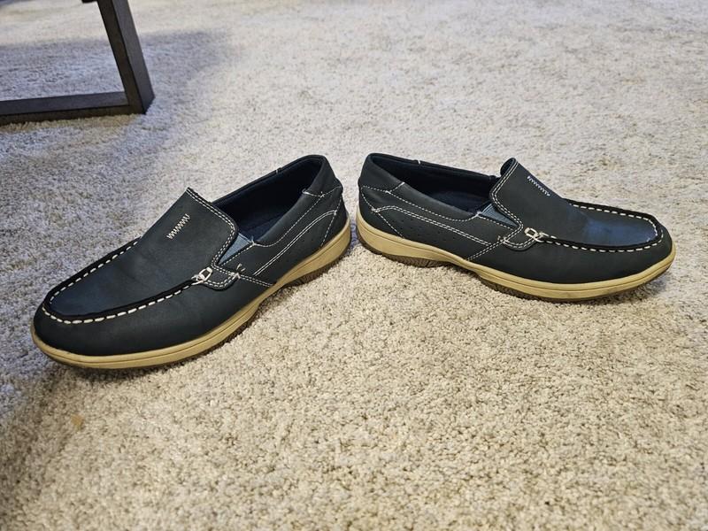 Deer Stags Youth Boys EVAN 6M Slip On Flats Navy Blue Green Pull On Shoes