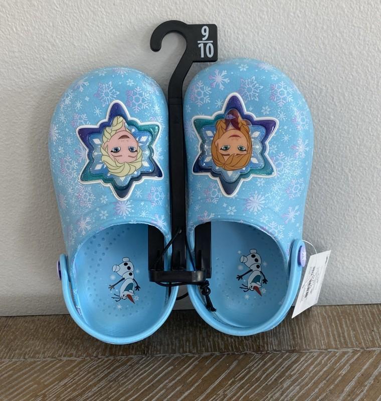 Disney Frozen Blue Elsa Anna Snowflake Slingback Clogs Sandals Toddler Girl 9-10