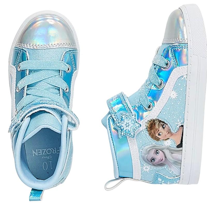 Disney Frozen Elsa And Anna Toddler Girls High-top Light Up Sneakers NEW IN BOX