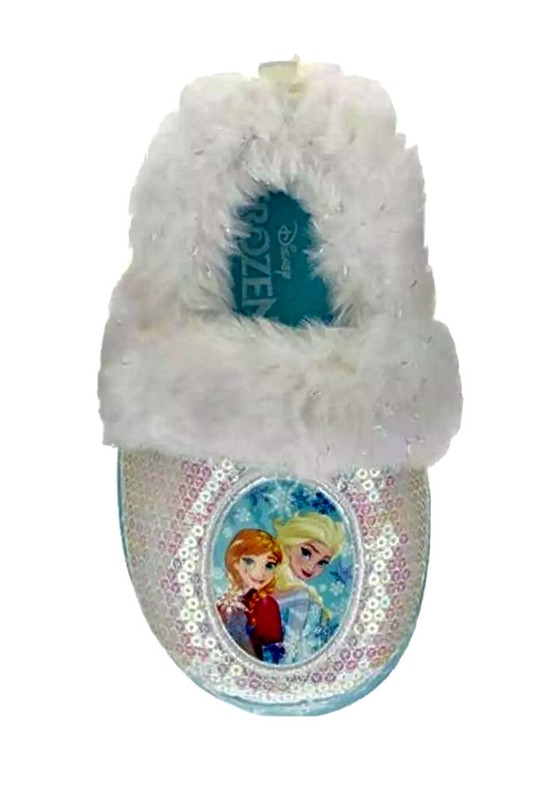 Disney Frozen Kid Anna and Elsa Faux Fur Cushioned Slippers 11/12 Toddler