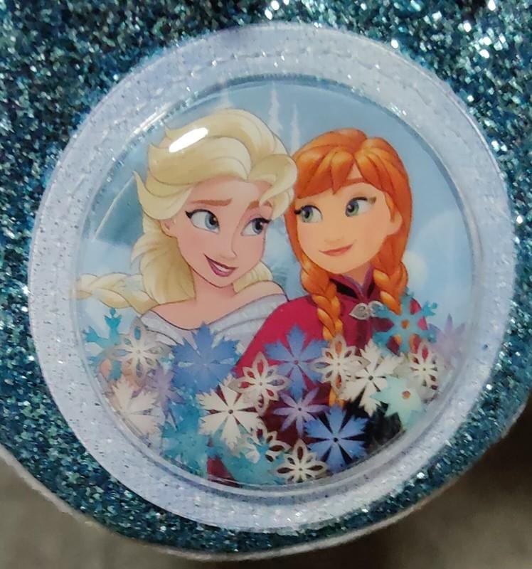 Disney Frozen Slide Slippers Anna & Elsa Glitter & Bowtie Girls Toddler Size 5-6