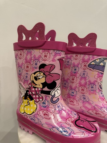 Disney Junior Minnie Mouse Rain Boots Toddler 5/6 Daisy Duck Pink NEW