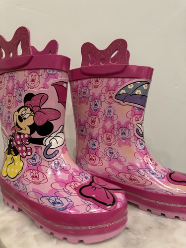 Disney Junior Minnie Mouse Rain Boots Toddler 5/6 Daisy Duck Pink NEW