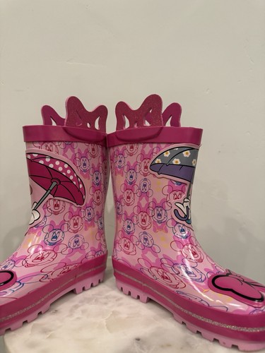 Disney Junior Minnie Mouse Rain Boots Toddler 5/6 Daisy Duck Pink NEW