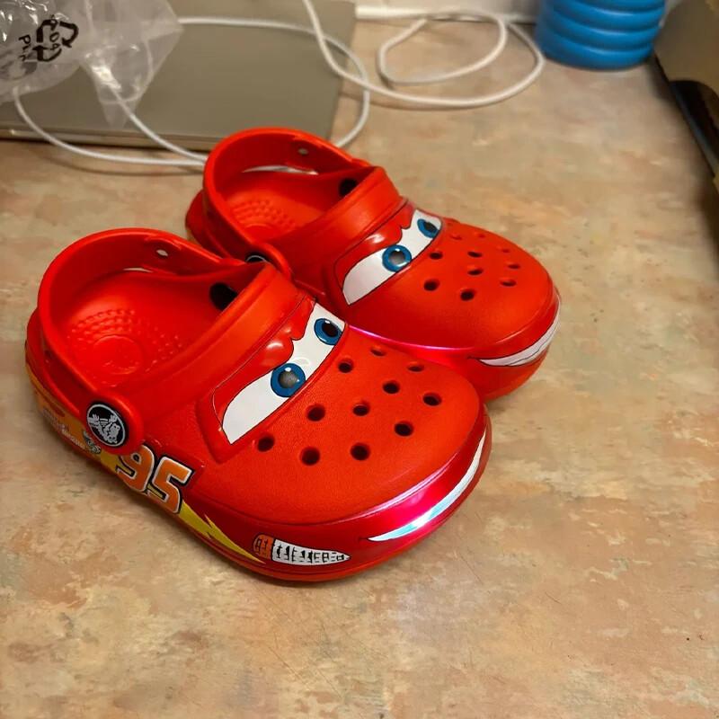 Disney Lightning Mcqueen Shoes Led Lighted Car Kids Shoes Animation Children