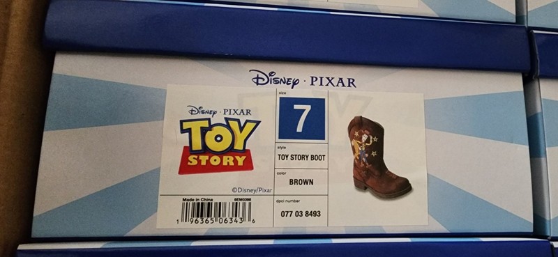 Disney Pixar Toy Story Cowboy Boots Woody & Bullseye KIDS Size 7 Zip Close New