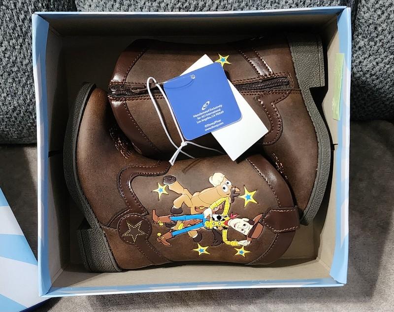 Disney Pixar Toy Story Cowboy Boots Woody & Bullseye KIDS Size 7 Zip Close New