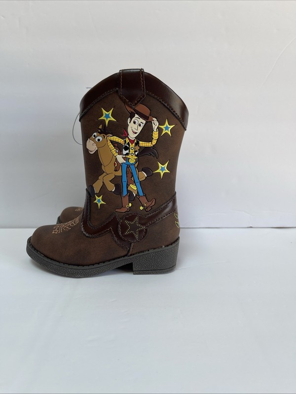 Disney Pixar Toy Story Woody & Bullseye Toddler Boys Size 7 Brown Cowboy Boots