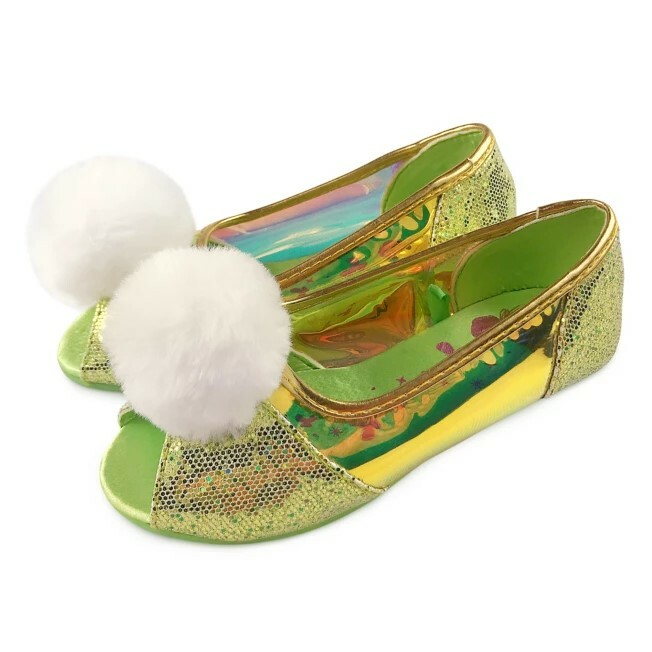 Disney Store Girl's Tinker Bell Pom Shoes Costume Accessory Peter Pan NEW