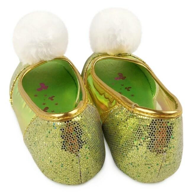 Disney Store Girl's Tinker Bell Pom Shoes Costume Accessory Peter Pan NEW