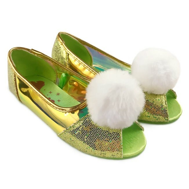 Disney Store Girl's Tinker Bell Pom Shoes Costume Accessory Peter Pan NEW