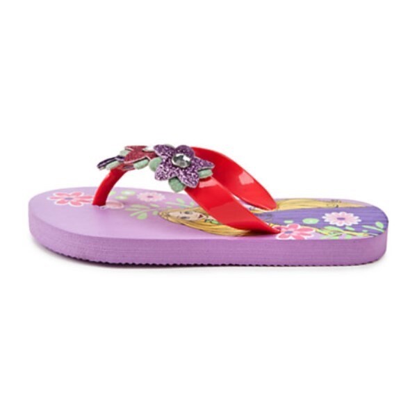 Disney Store Princess Tangled Rapunzel Girl Flip Flops Sandals Shoes 9/10 11/12