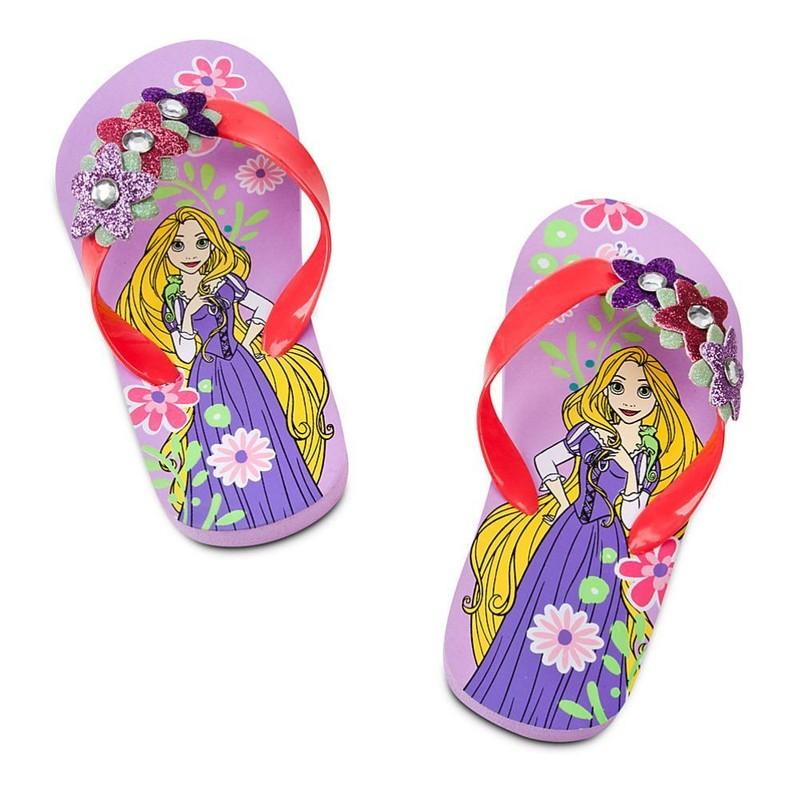 Disney Store Princess Tangled Rapunzel Girl Flip Flops Sandals Shoes 9/10 11/12
