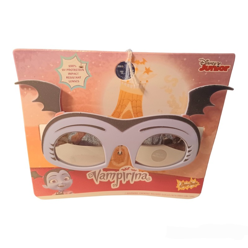 Disney Vampirina Girls Flip Flops/Sandals W/Back Strap & Mask Sunglasses-9/10