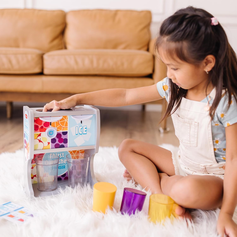 Dispensador Bebidas Madera Con Vasos Jugos Hielos Juguete Fsc Certificado Uso