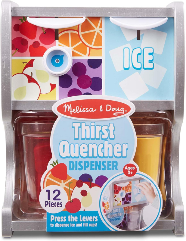 Dispensador Bebidas Madera Con Vasos Jugos Hielos Juguete Fsc Certificado Uso