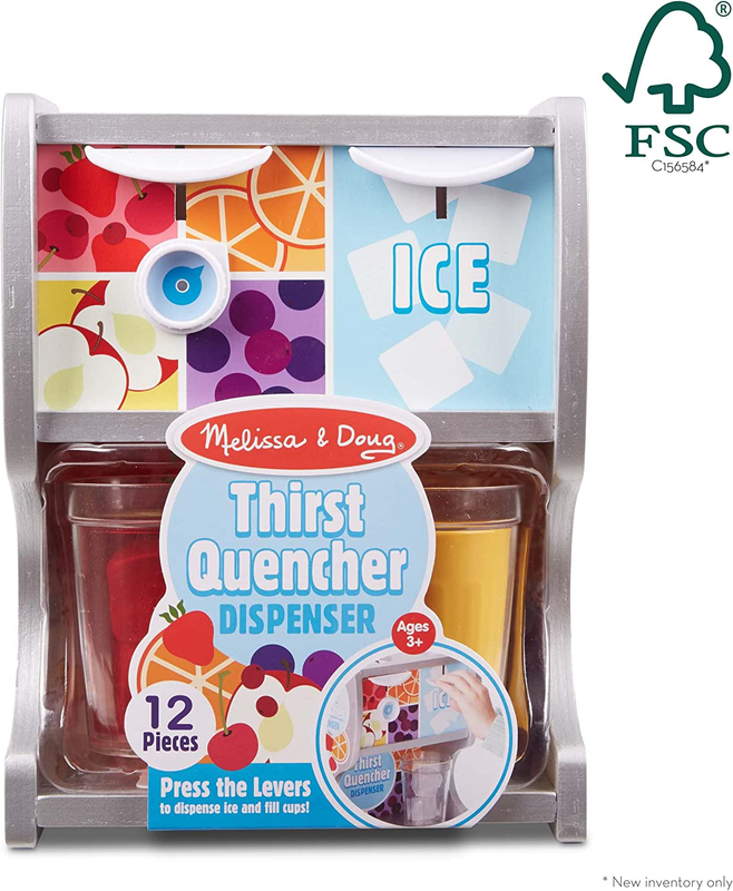 Dispensador Bebidas Madera Con Vasos Jugos Hielos Juguete Fsc Certificado Uso