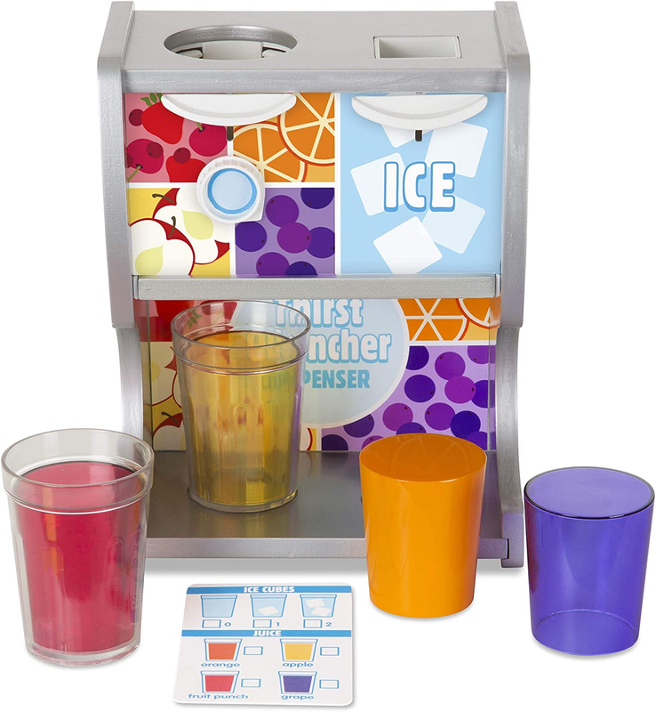 Dispensador bebidas madera con vasos jugos hielos juguete fsc certificado uso