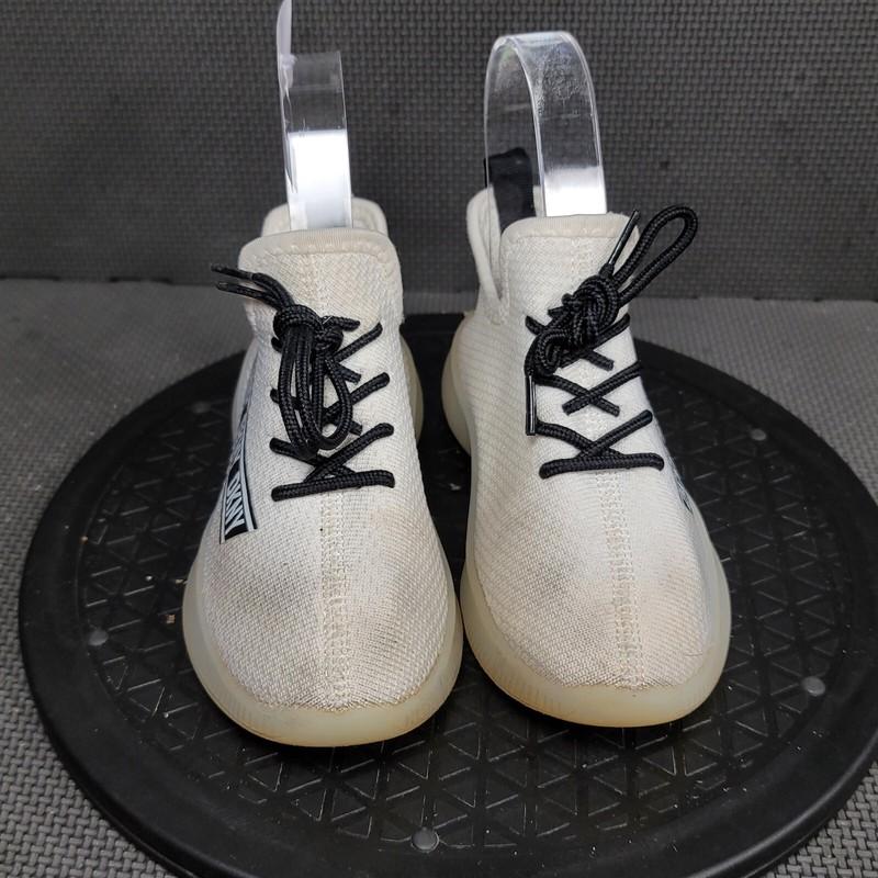 DKNY Landon Knit Shoes Toddler Sz 12 White Black Sneakers