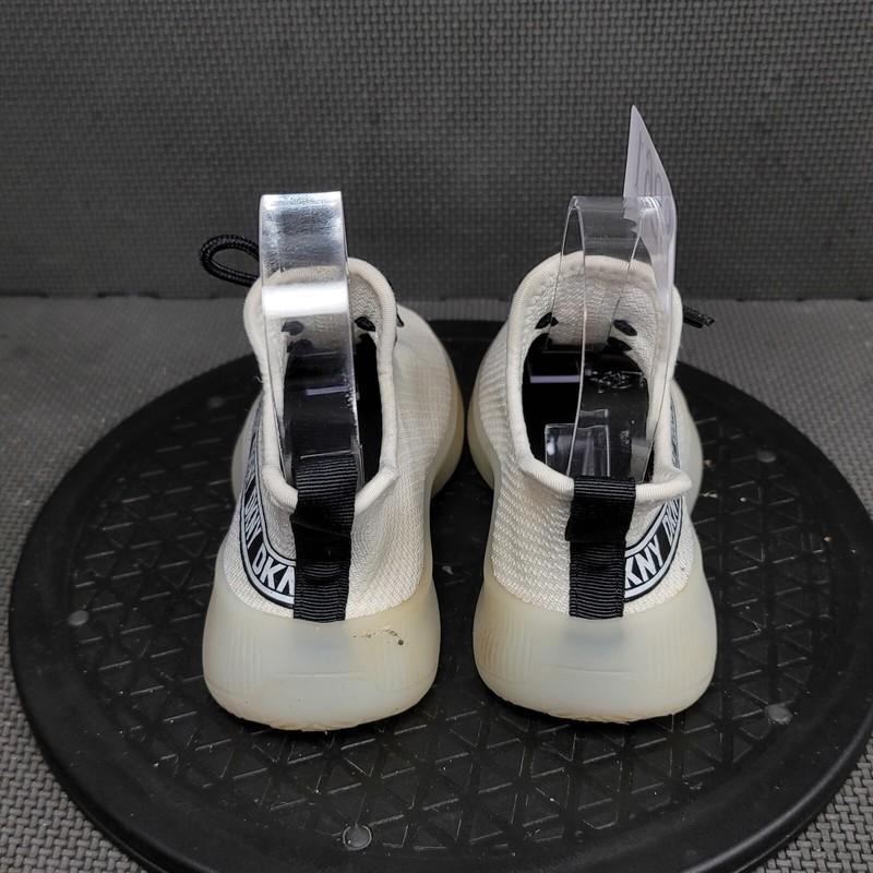 DKNY Landon Knit Shoes Toddler Sz 12 White Black Sneakers