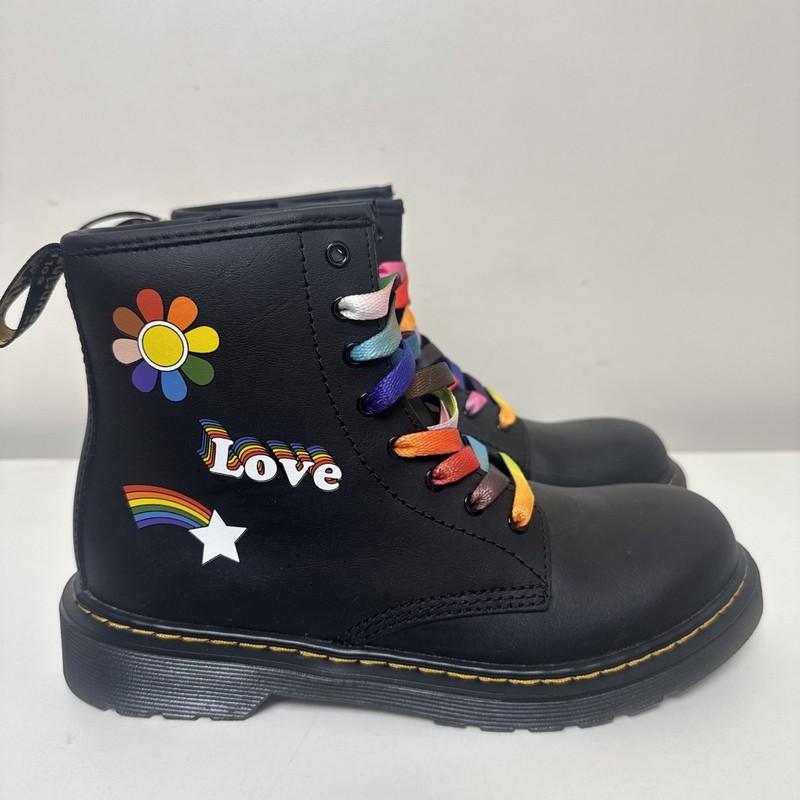 Doc MARTENS Airwair Kids 1460J Lace Up Zip Up Rainbow Boots Be You Size 4 AG