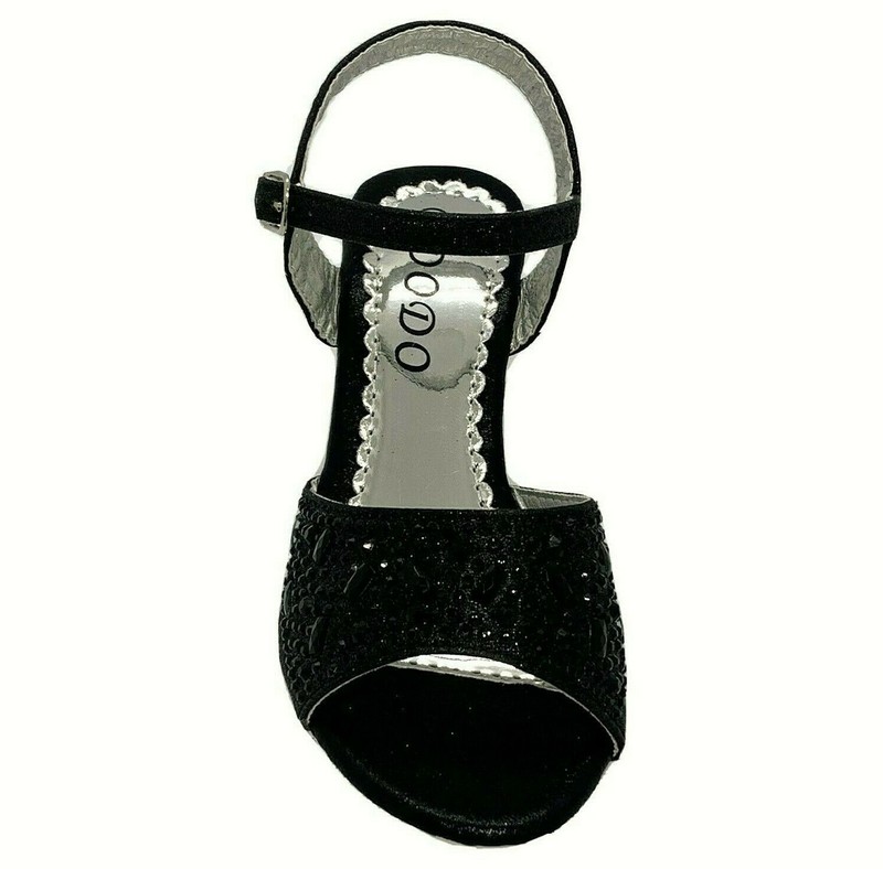 Dodo 150-64GKM Girls' Black Dress Pageant Evening & Party Shoes Youth Size 1