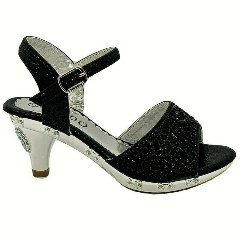 Dodo 150-64GKM Girls' Black Dress Pageant Evening & Party Shoes Youth Size 1