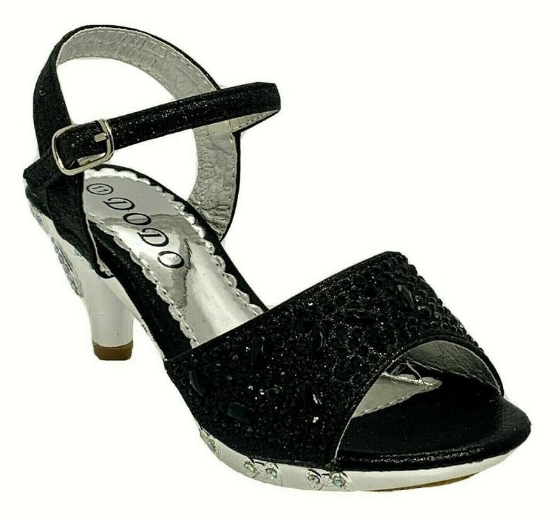 Dodo 150-64GKM Girls' Black Dress Pageant Evening & Party Shoes Youth size 1