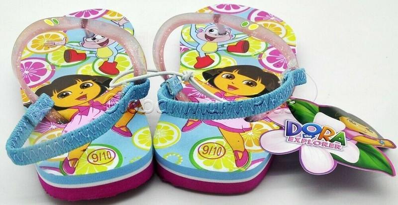 Dora The Explorer Flip Flops - Thong Sandals Flats Nickelodeon NickJr Cartoon