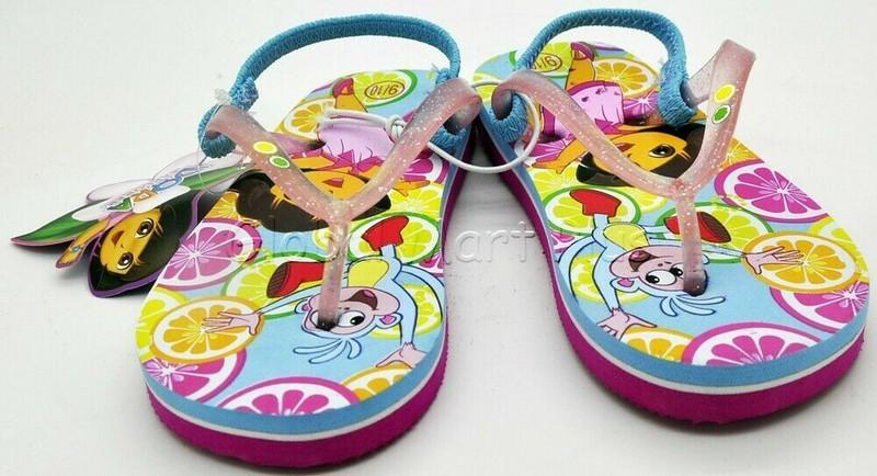 Dora The Explorer Flip Flops - Thong Sandals Flats Nickelodeon NickJr Cartoon