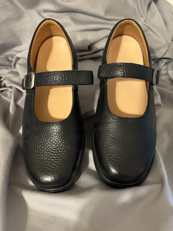 Dr. Comfort Women's Black Merry Jane Leather Shoes 4410 Easy Closure Size 8.5W