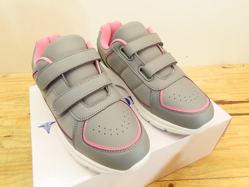 Dr. Leonards Diabetic Womens Size 10m Grey & Pink Slip On Loafers Shoes