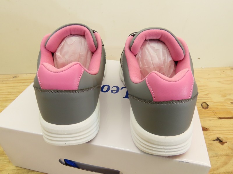 Dr. Leonards Diabetic Womens Size 10m Grey & Pink Slip On Loafers Shoes