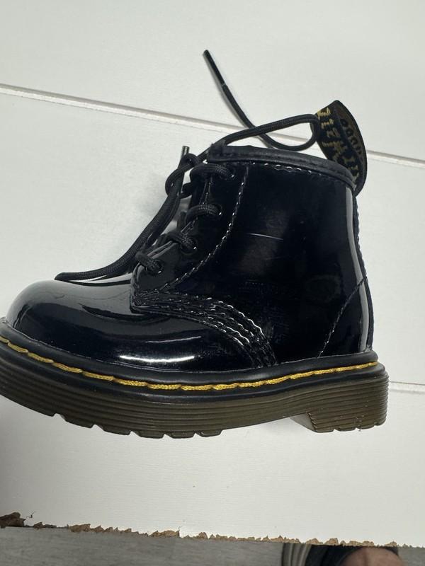 Dr Martens 1460 Toddler Youth Sz 4 Shoes Black Green Patent Leather Combat Boots