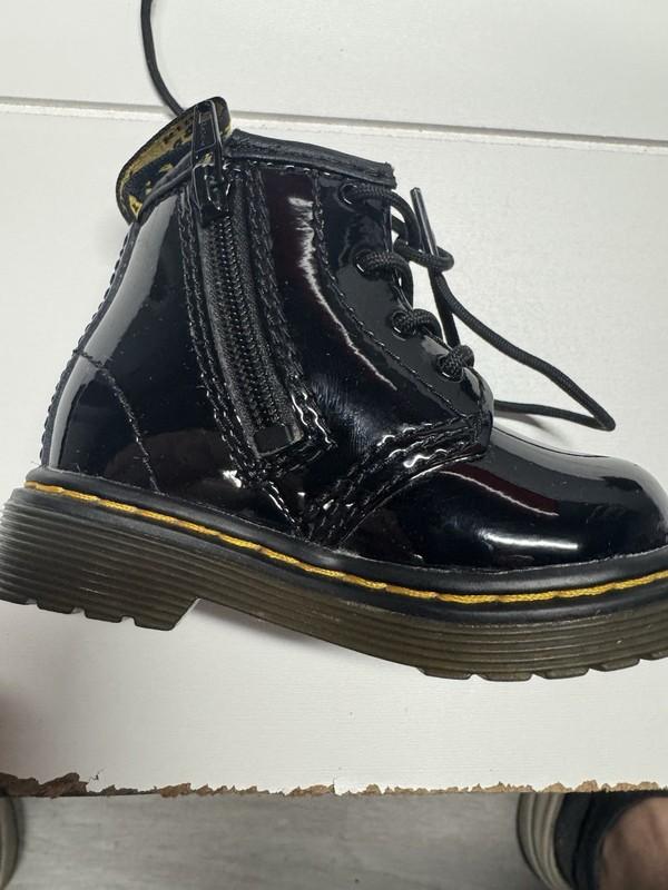 Dr Martens 1460 Toddler Youth Sz 4 Shoes Black Green Patent Leather Combat Boots