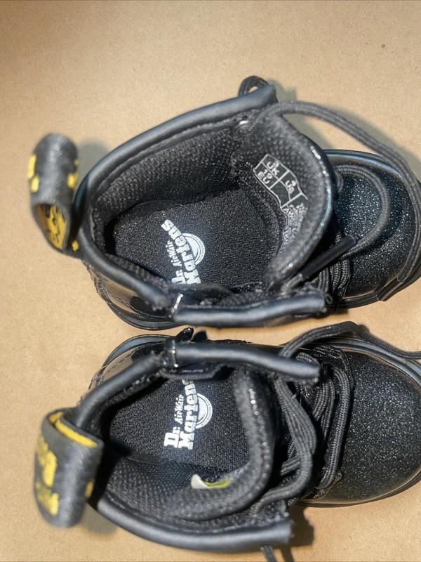 Dr Martens 1460 Toddler Youth Sz 4 Shoes Black Patent Leather Combat Boots Zip