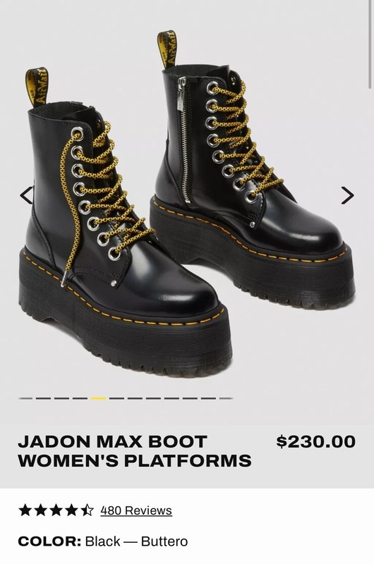 Dr. Martens Jadon Max Platform Boots Lace Zip-Up Smooth Leather Women’s 7 $230