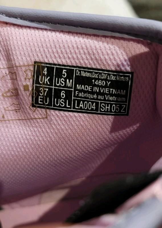 Dr Martens Junior 1460 Virginia Leather Boots Lavender Sz 5