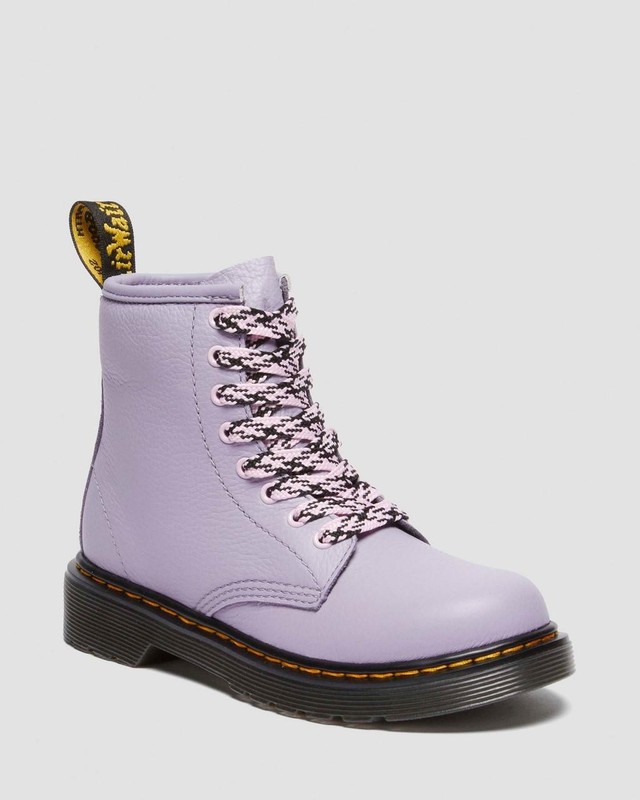 Dr Martens Junior 1460 Virginia Leather Boots Lavender Sz 5