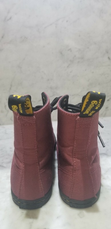 DR. MARTENS Shoreditch Red Burgundy Youth Size 1 Girls Canvas Boots