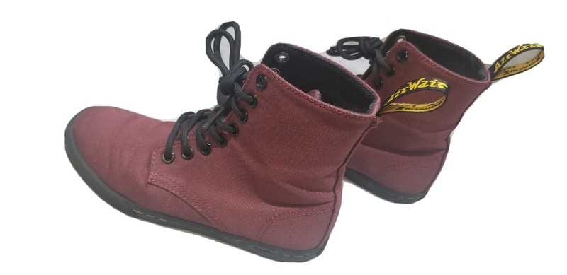 DR. MARTENS Shoreditch Red Burgundy youth Size 1 girls Canvas Boots