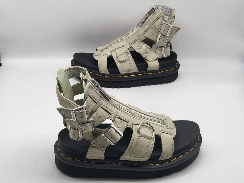 Dr. Martens Zip Up Leather Gladiator Style Olson Sandals Women’s Gray Size 5