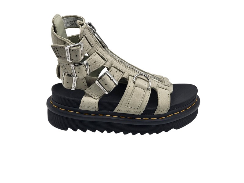 Dr. Martens Zip Up Leather Gladiator Style Olson Sandals Women’s Gray Size 5