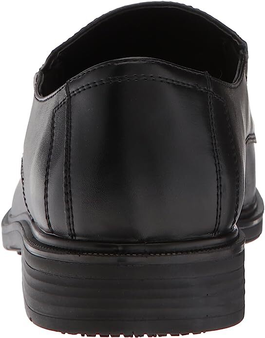 Dr Scholl's Jeff Black Leather Slip On Stacked Heel Rounded Toe Fashion Loafers