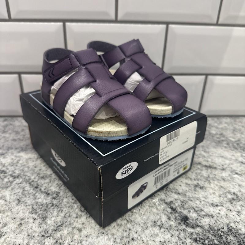 Dr Scholl’s Toddler Larson Navy Fisherman Sandals 6 M Leather Hook & Loop Light